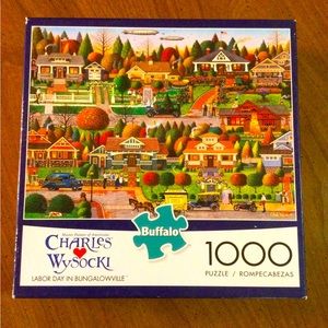 🧩 COMPLETE Charles Wysocki “Labor Day in Bungalowville” puzzle 1000 Pc